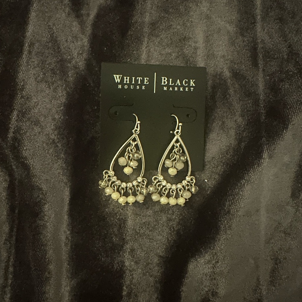 White House Black Market Silver Teardrop Earrings